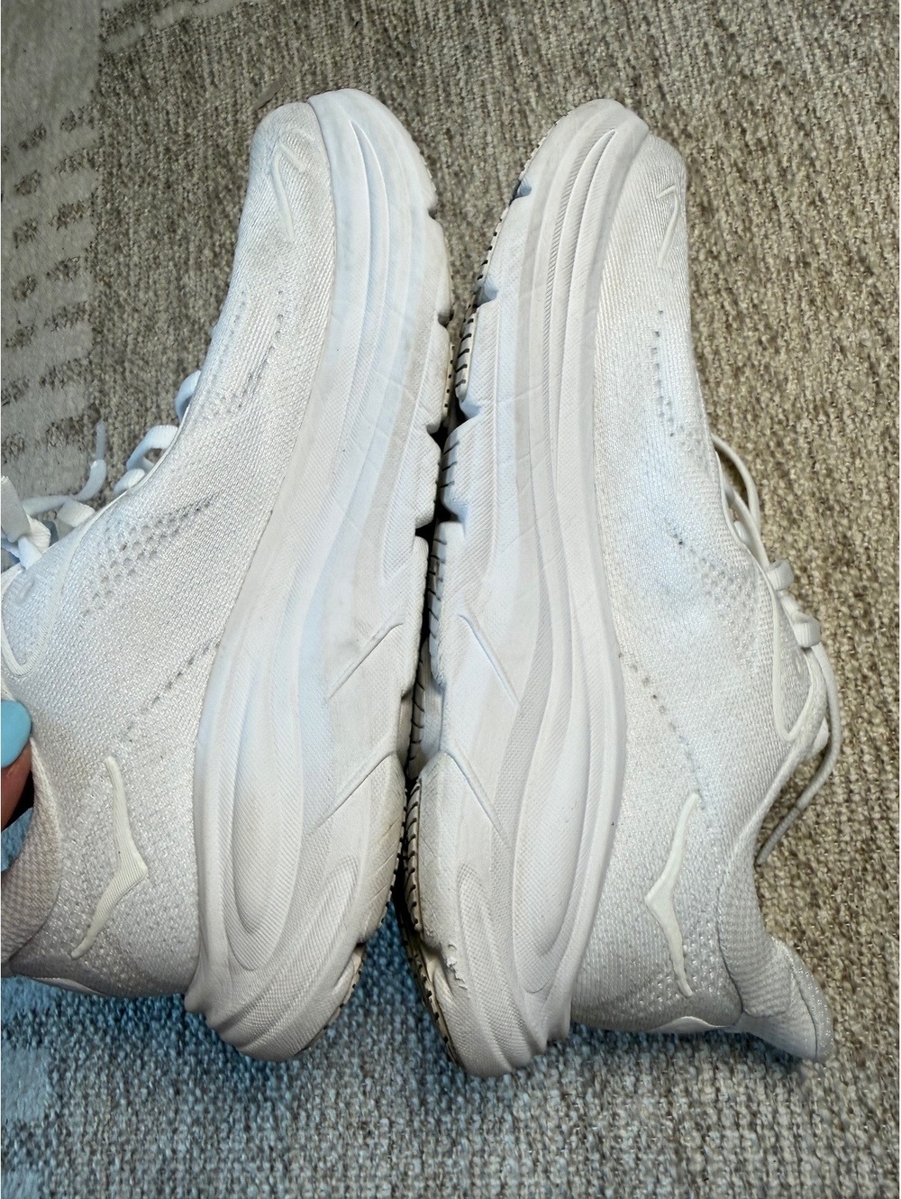 Hoka One Women's Clifton 10 White Sneakers - Picture 7 of 8